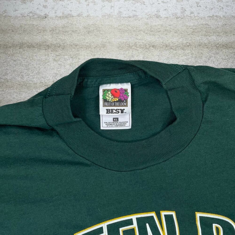 Vintage 90s Green Bay Packers Shirt Mens XL Forest Green Cotton Mcdonalds FOTL - Picture 4 of 5
